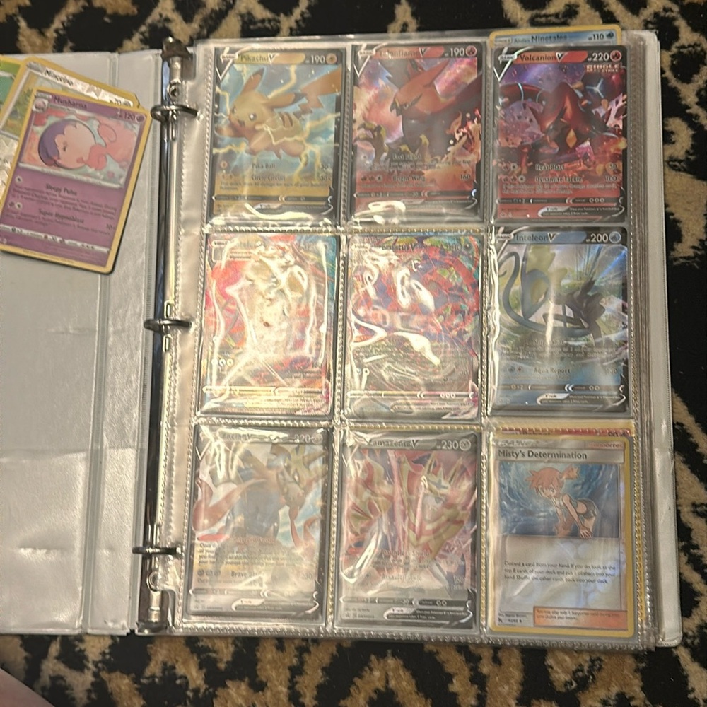 533 Pokémon cards, pets, trainers, energy cards. Everything included.  2 binders
